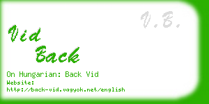 vid back business card